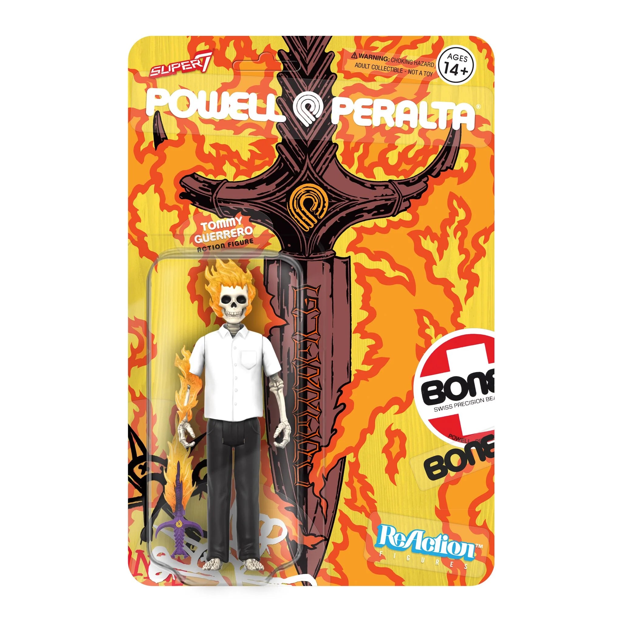 Powell Peralta Tommy Guerrero Flaming Dagger Recolor Figure on Card