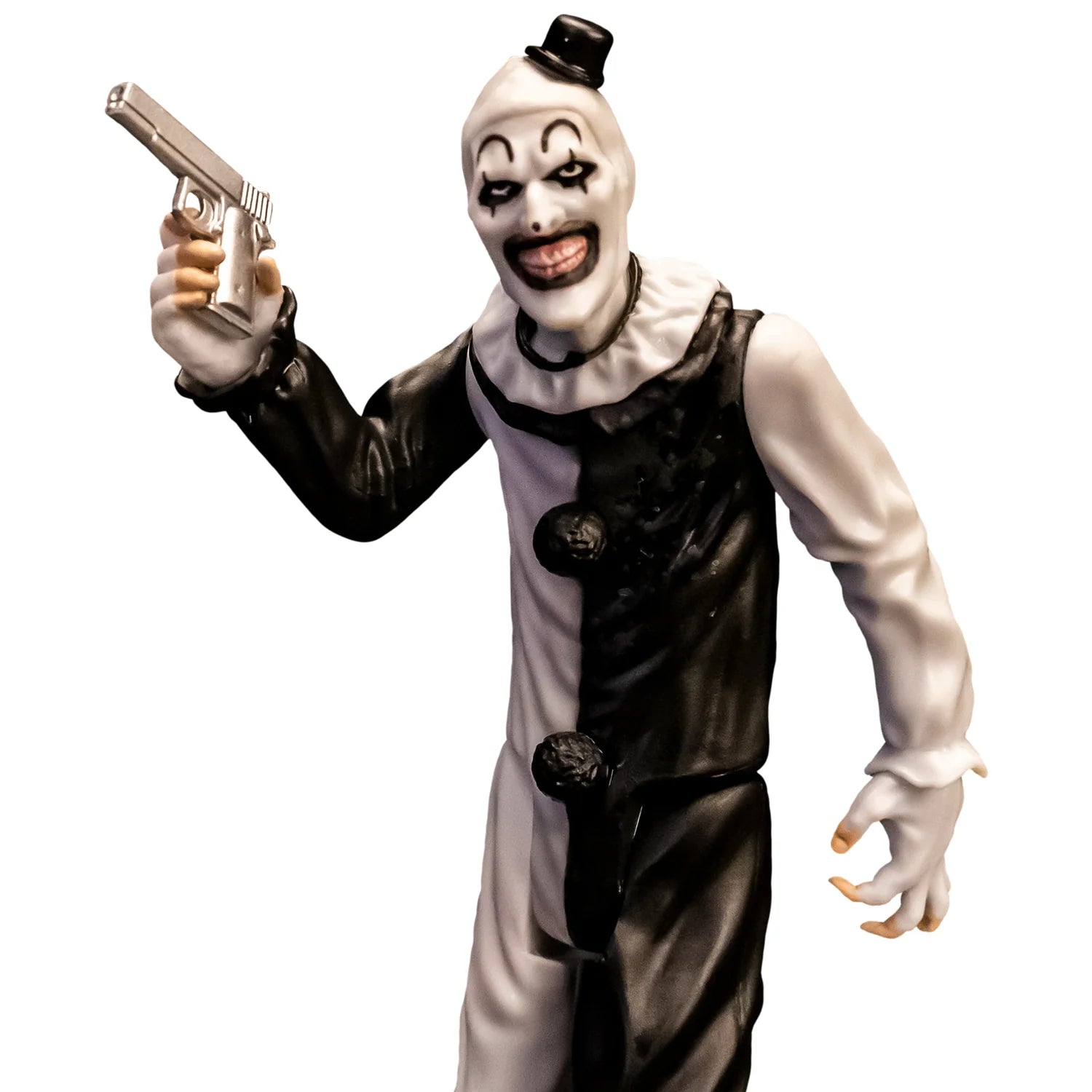 Terrifier Art The Clown 5 Inch Figure Holding Pistol no Background