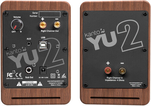 KANTO YU2WALNUT POWERED DESKTOP SPEAKERS