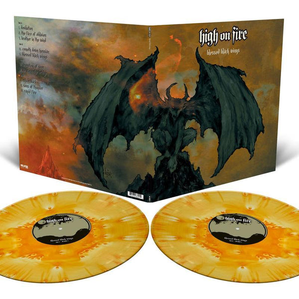 HIGH ON FIRE 'BLESSED BLACK WINGS' CLOUDY ORANGE 2LP