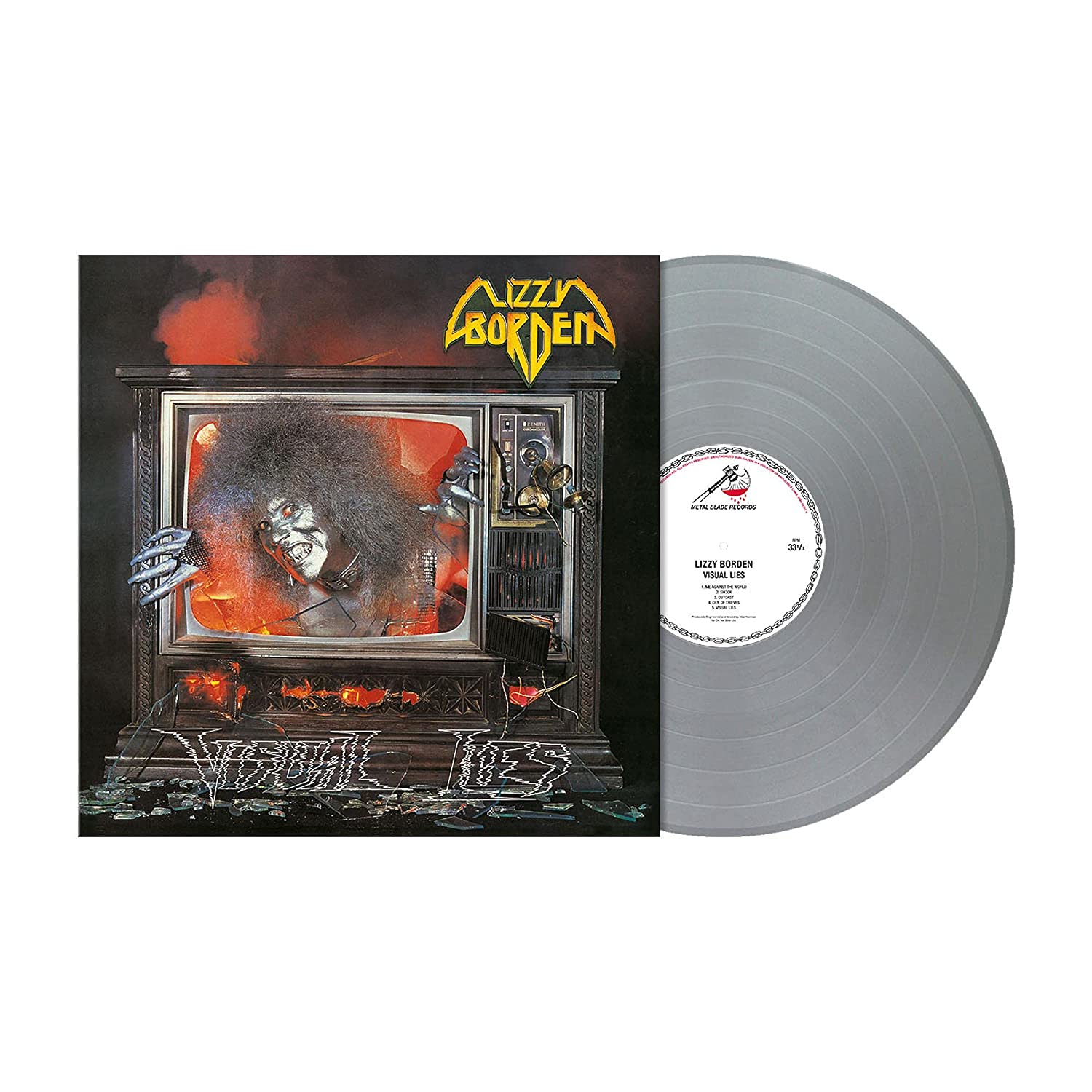 LIZZY BORDEN 'VISUAL LIES' LP (Silver Vinyl)