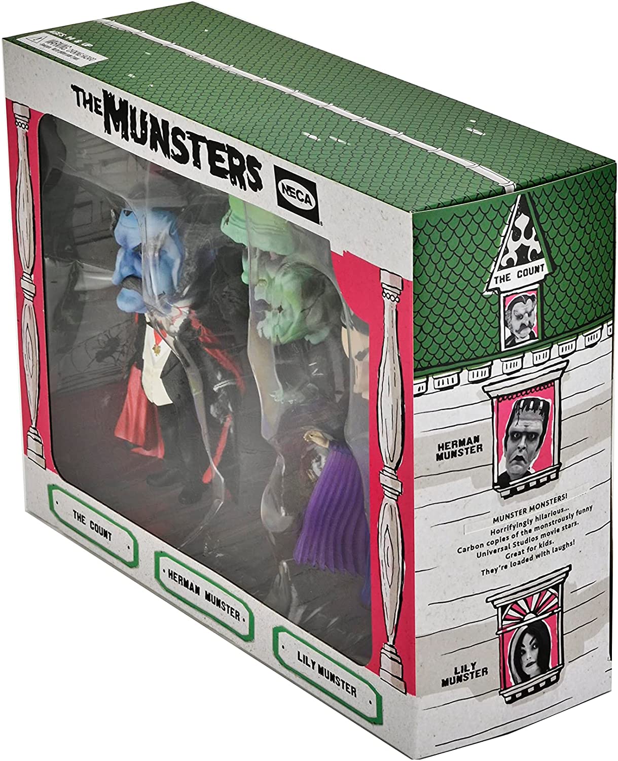 ROB ZOMBIE'S THE MUNSTERS - LITTLE BIG HEAD 3 PACK - NECA CLOTHED FIGU