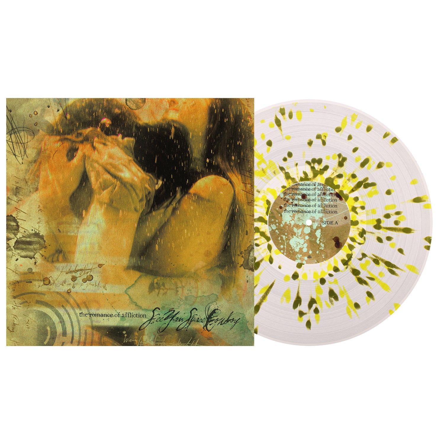 SEEYOUSPACECOWBOY ‘THE ROMANCE OF AFFLICTION’ LP (Limited Edition – Only 300 Made, Clear Swamp Green & Yellow Splatter Vinyl)