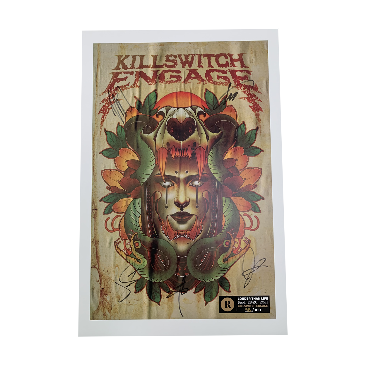 KILLSWITCH ENGAGE X REVOLVER X LOUDER THAN LIFE - SIGNED FESTIVAL POSTER