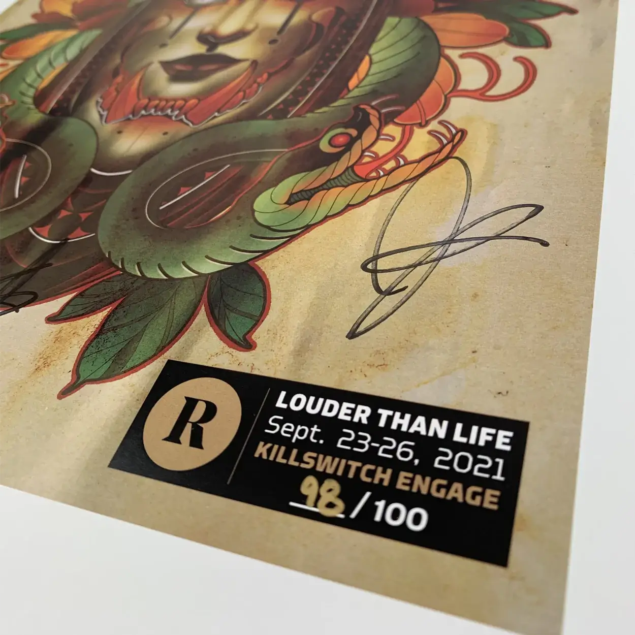 KILLSWITCH ENGAGE X REVOLVER X LOUDER THAN LIFE - SIGNED FESTIVAL POSTER