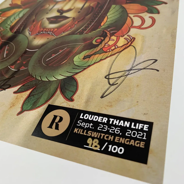 KILLSWITCH ENGAGE X REVOLVER X LOUDER THAN LIFE - SIGNED FESTIVAL POSTER