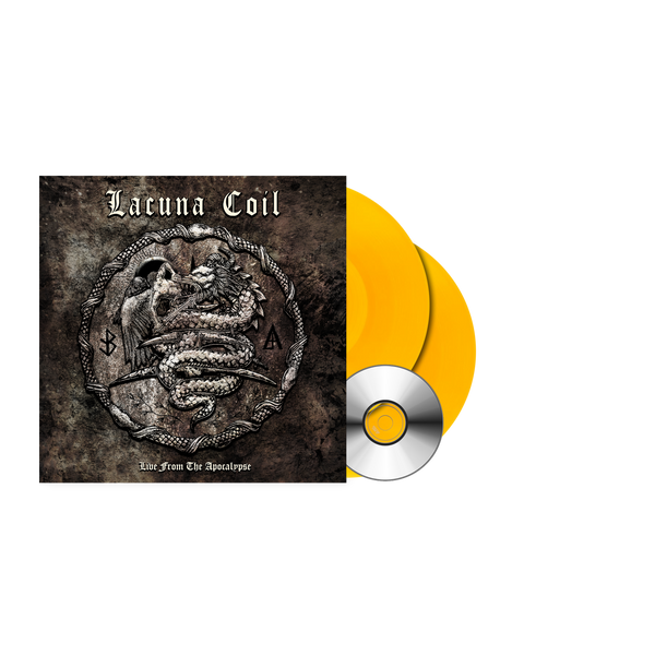 LACUNA COIL ‘LIVE FROM THE APOCALYPSE’ 2LP + DVD & BOOKLET — ONLY 300 MADE (Limited Edition Transparent Orange Vinyl)