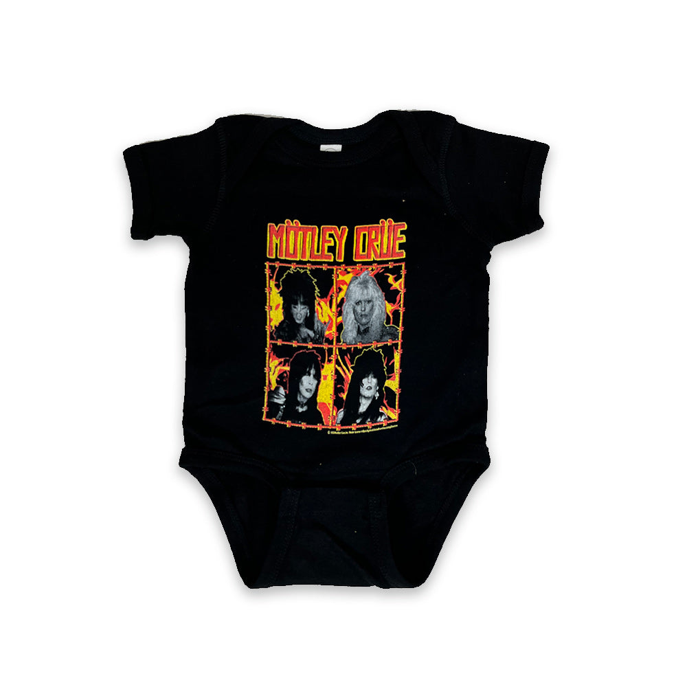 MOTLEY CRUE 'FIRE AND WIRE' ONESIE