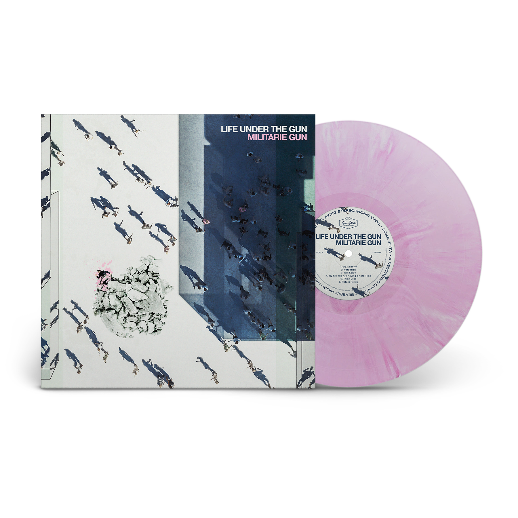 MILITARIE GUN ‘LIFE UNDER THE GUN’ LP (Limited Edition – Only 500 made, Pink Marble Vinyl)