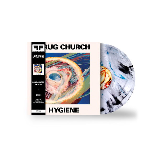 DRUG CHURCH ‘HYGIENE’ LP (Furnace Fest Exclusive – Only 500 made, Clear w/ Blue, Black, and White Marble Vinyl)