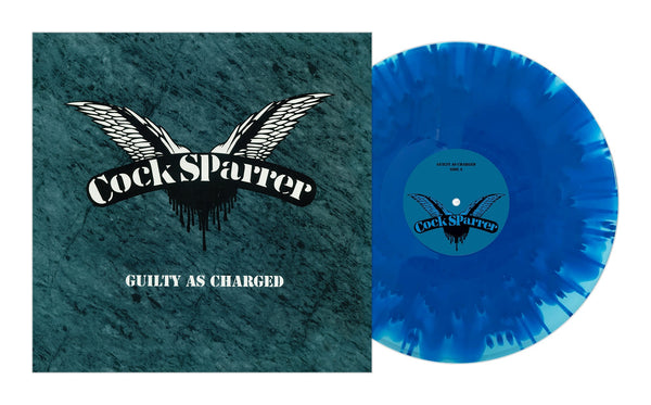 COCK SPARRER 'GUILTY AS CHARGED' LP (Aqua & Electric Cloudy Blue)