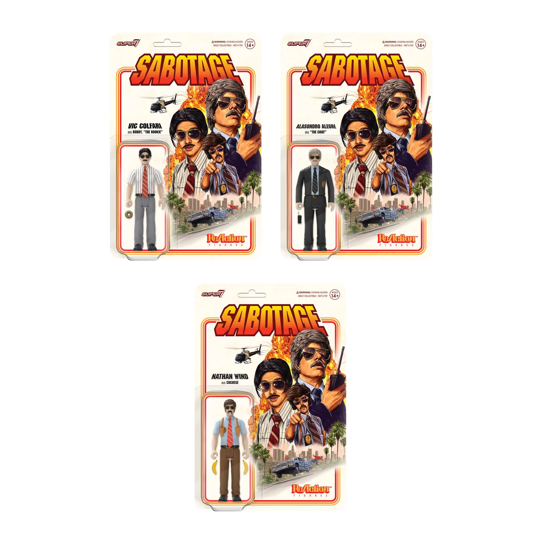 BEASTIE BOYS ACTION FIGURE BUNDLE: All 3 'SABOTAGE' REACTION FIGURES +