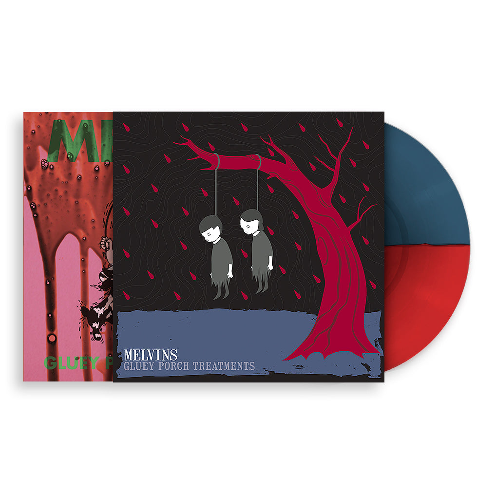 MELVINS ‘GLUEY PORCH TREATMENTS' LIMTED EDITION LP W/ MACKIE OSBORNE SCREEN PRINT WRAP (Red/Blue Vinyl)