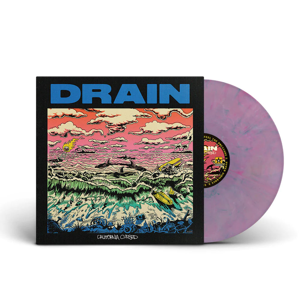 DRAIN 'CALIFORNIA CURSED' LP (Translucent Pink w/ Green Marble Vinyl)