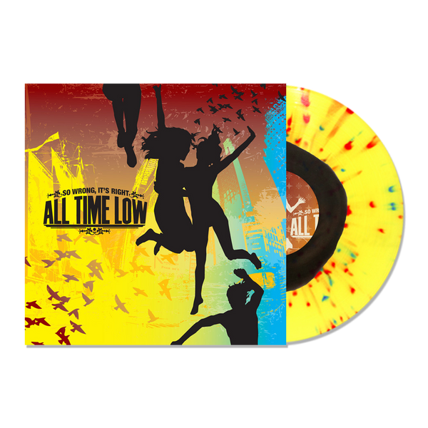 ALL TIME LOW ‘SO WRONG IT'S RIGHT’ LIMITED-EDITION TRANSPARENT YELLOW WITH BLACK BLOB AND RED BLUE SPLATTER LP – ONLY 250 MADE