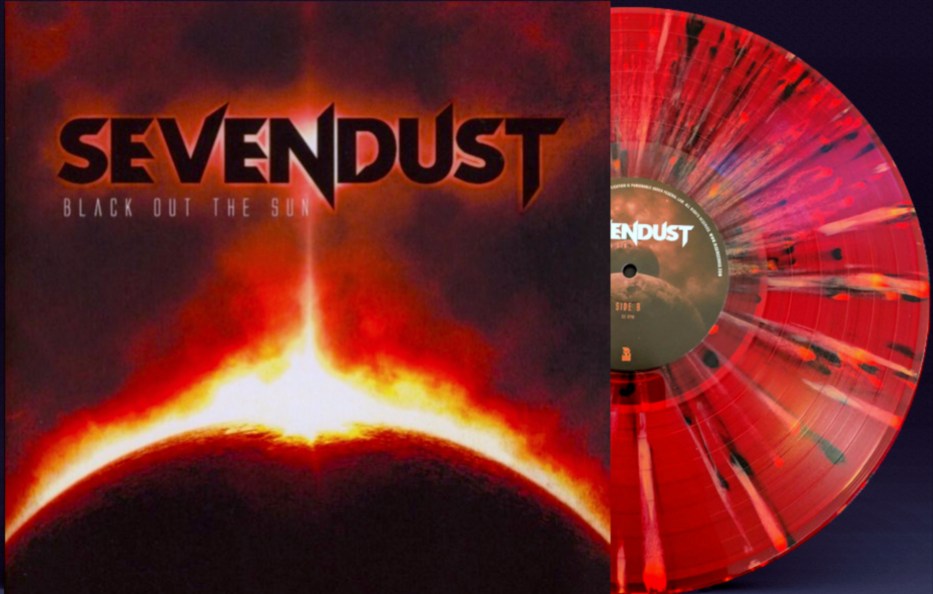 SEVENDUST 'BLACK OUT THE SUN' LP (Red & Orange Vinyl)