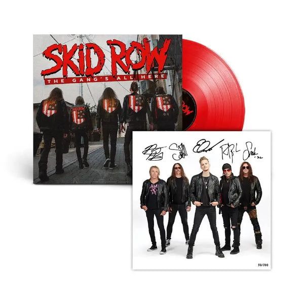 Skid Row アナログレコード レッドカラー盤 SKID ROW 'THE GANG'S ALL HERE' RED LP + EXCLUSIVE AUTOGRAPHED PRINT