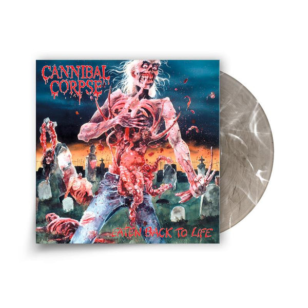 CANNIBAL CORPSE 'EATEN BACK TO LIFE' LIMITED EDITION SMOKY CLEAR WITH WHITE SWIRL LP – ONLY 500 MADE