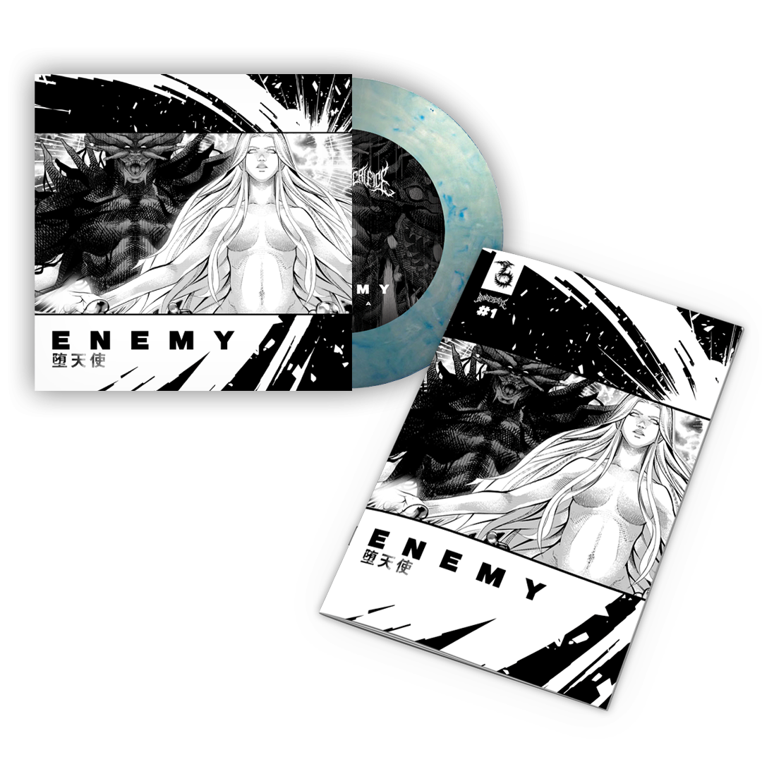 BRAND OF SACRIFICE ‘ENEMY’ 7" + COMIC BOOK (Limited Edition – Only 150 Made, Blue & White Crystal Vinyl)