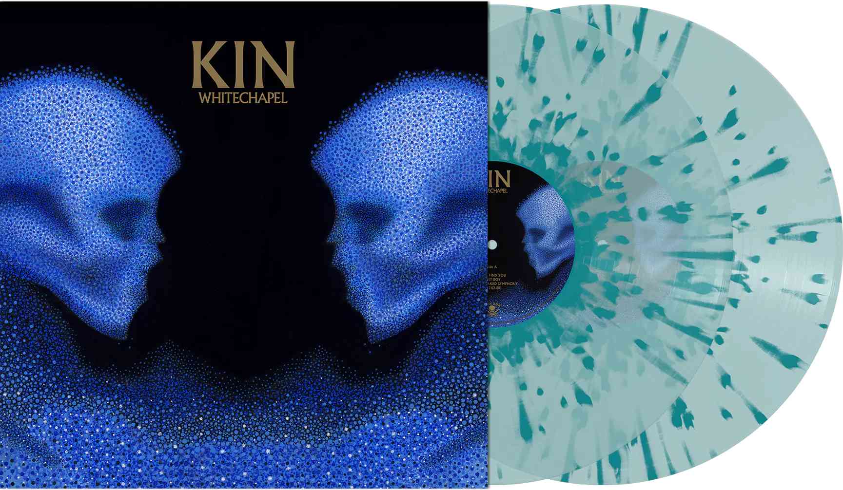 WHITECHAPEL ‘KIN’ LIMITED-EDITION ELECTRIC BLUE WITH AQUA BLUE SPLATTER 2LP – ONLY 500 MADE