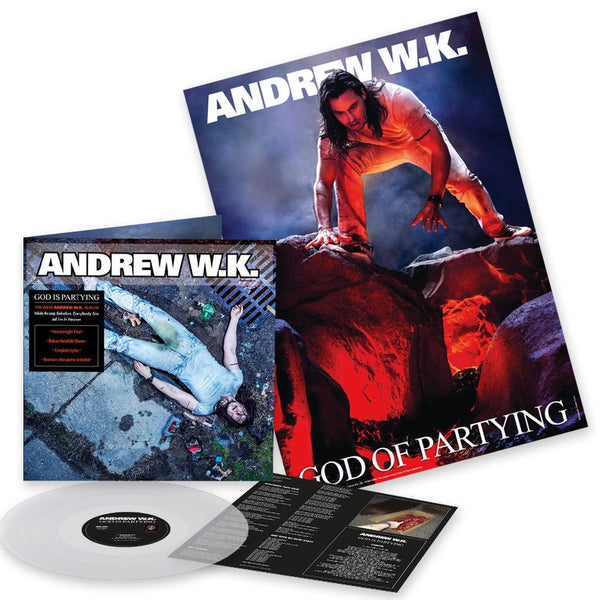 ANDREW WK ‘GOD IS PARTYING’ LIMITED-EDITION CLEAR LP – ONLY 300 MADE