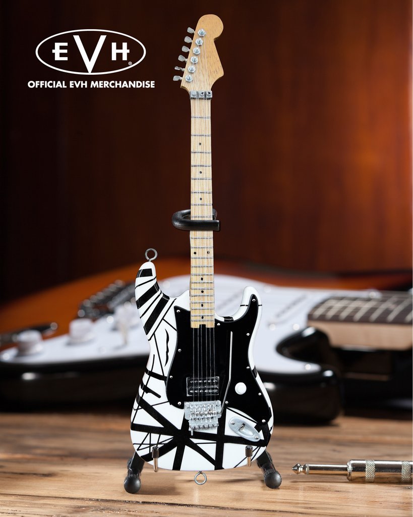 EDDIE VAN HALEN - BLACK & WHITE MINI GUITAR