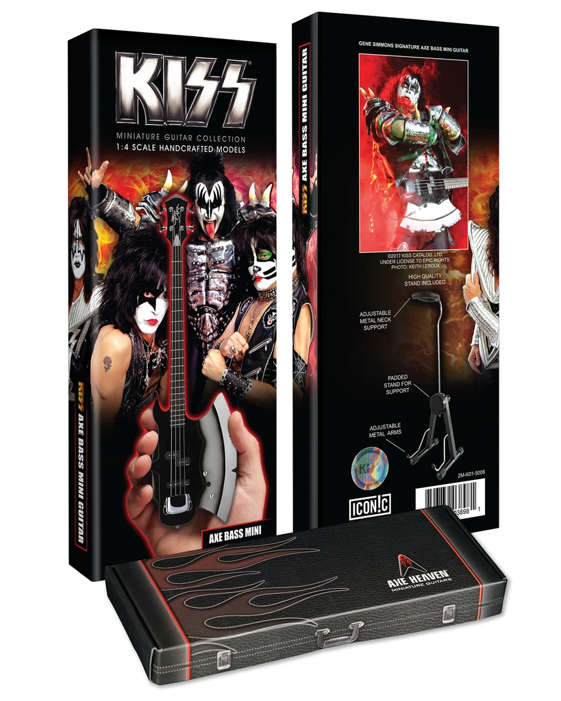 KISS- GENE SIMMONS - SIGNATURE AXE BASS MINI GUITAR