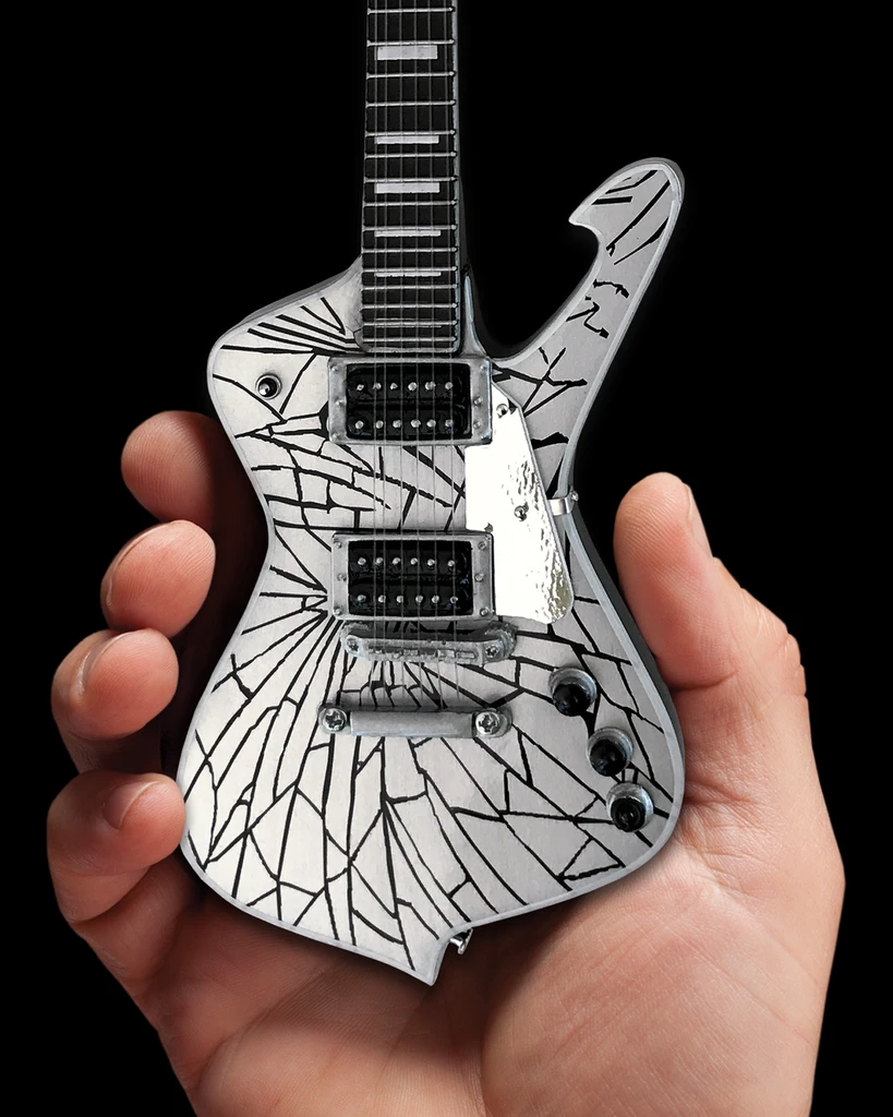 KISS - PAUL STANLEY - CRACKED MIRROR ICEMAN MINI GUITAR