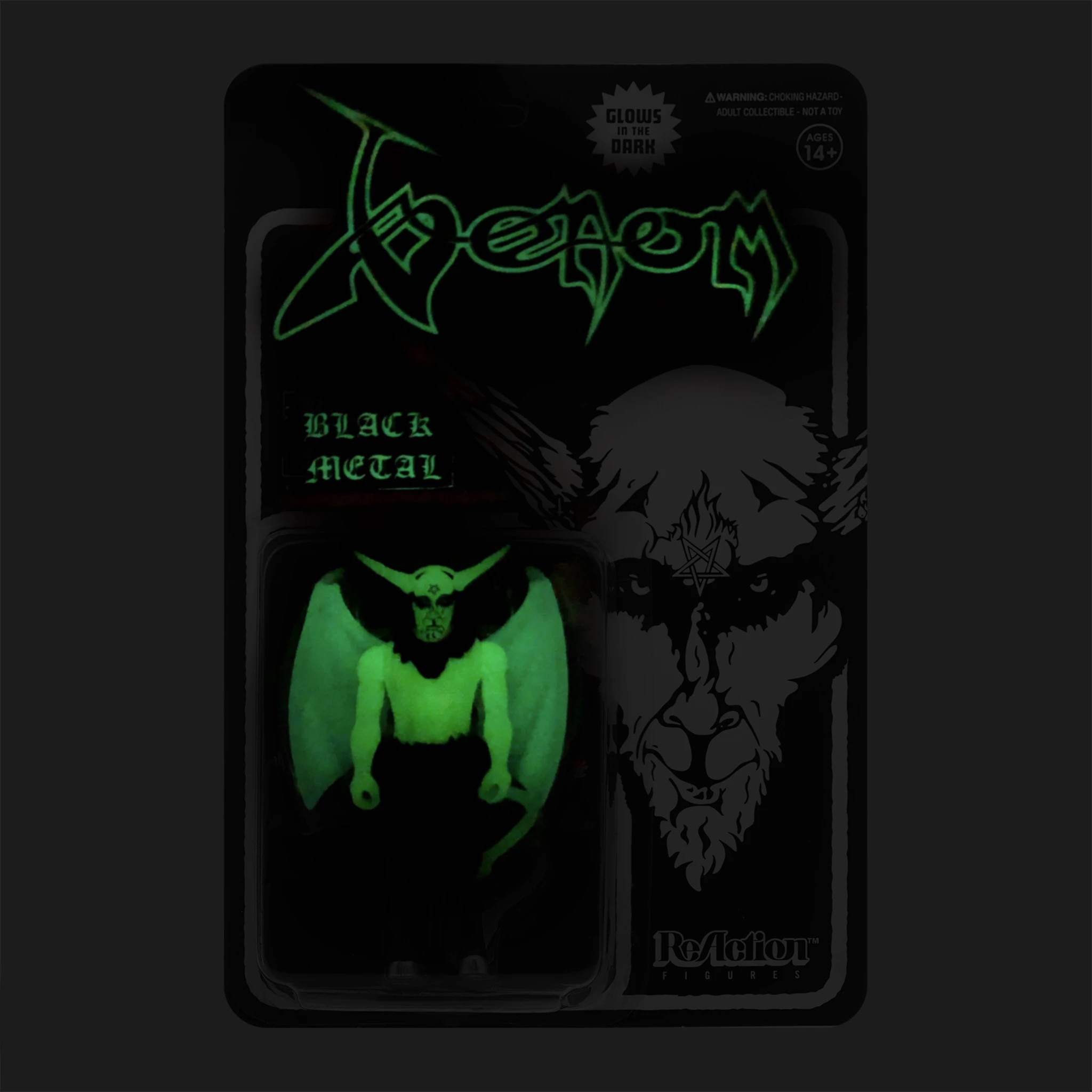 VENOM REACTION FIGURE - BLACK METAL (GLOW IN THE DARK)