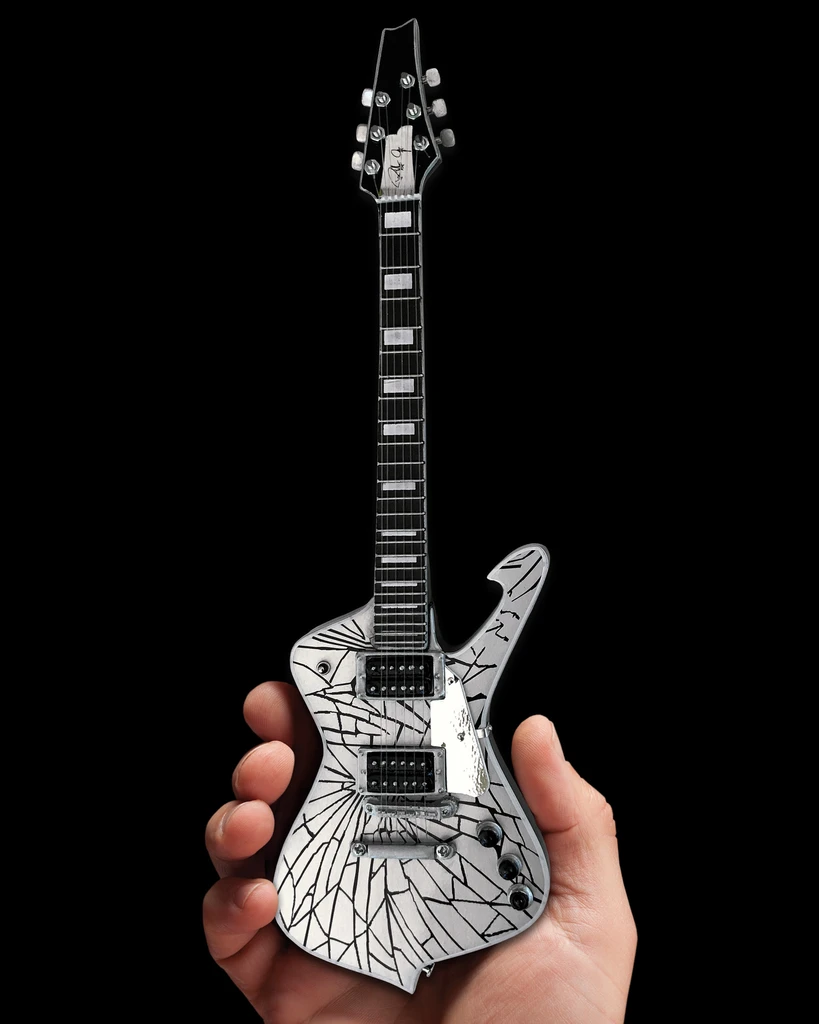 KISS - PAUL STANLEY - CRACKED MIRROR ICEMAN MINI GUITAR