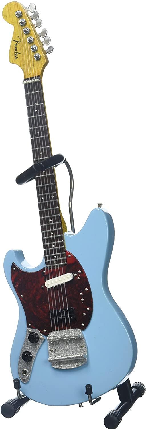 NIRVANA - KURT COBAIN  - FENDER MUSTANG SONIC BLUE MINI GUITAR