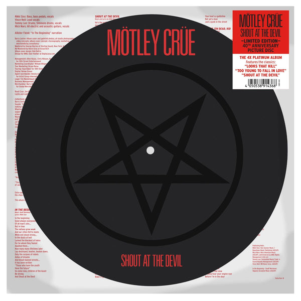 MOTLEY CRUE 'SHOUT AT THE DEVIL' LP (40th Anniversary Edition, Picture Disc)