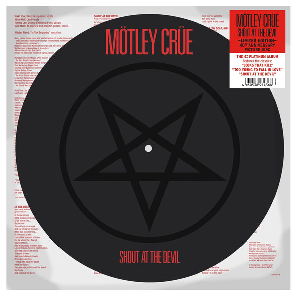 MOTLEY CRUE 'SHOUT AT THE DEVIL' LP (40th Anniversary Edition, Picture