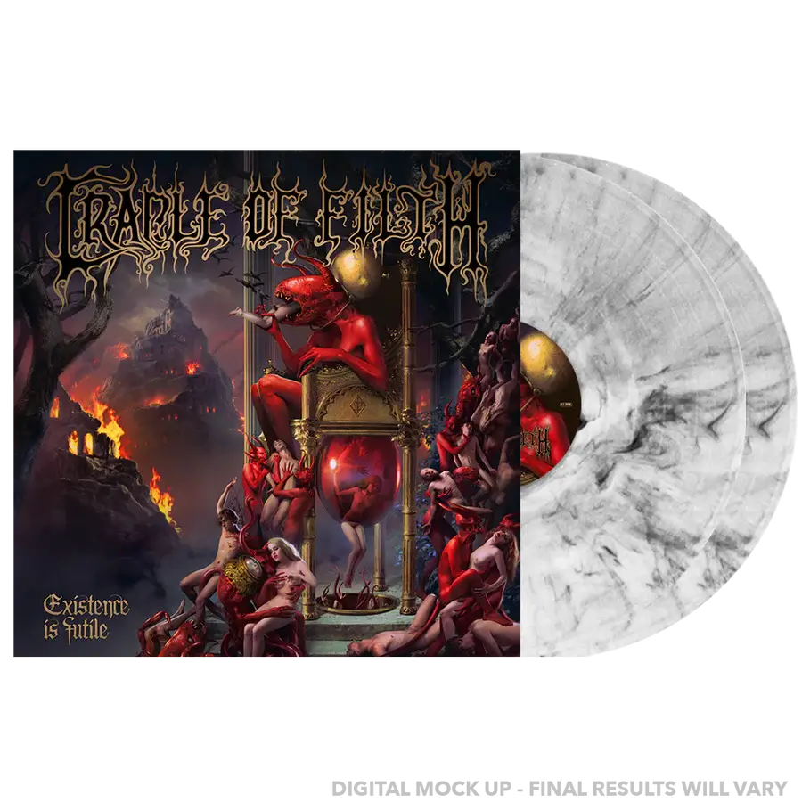 CRADLE OF FILTH ‘EXISTENCE IS FUTILE’ LIMITED-EDITION BLACK AND WHITE MARBLE 2LP – ONLY 400 MADE