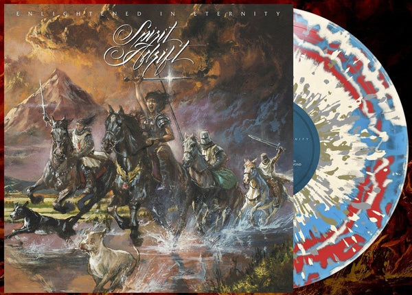 SPIRIT ADRIFT 'ENLIGHTENED IN ETERNITY' LIMITED EDITION RED, CYAN, AND BONE TRICOLOR MERGE WITH SILVER AND GOLD SPLATTER LP